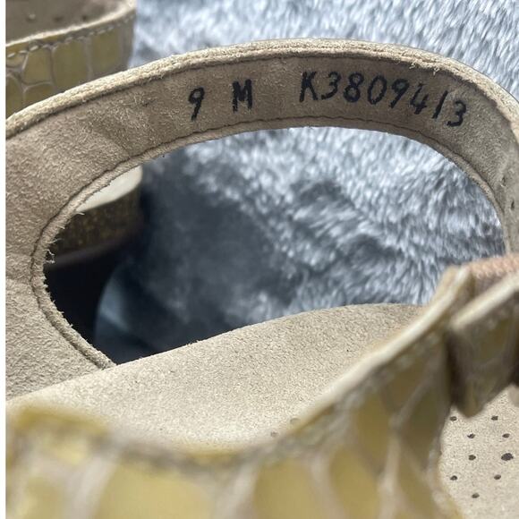 SAS Tripad Comfort Low Heel Sling-Back Mustard Yellow Patent Leather Sandal 9 - Picture 7 of 7